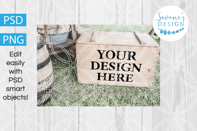 Wood Crates Design Mockup, PNG Mockup, PSD Mockup with Smart Objects