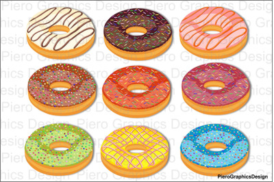 Donuts Clip Art Doughnuts clipart JPG files and PNG files