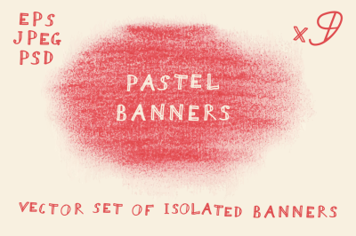 9 Isolated Pastel Banners