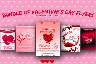 Valentine's Day Flyer Template Bundle