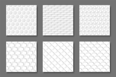 Seamless white geometric textures