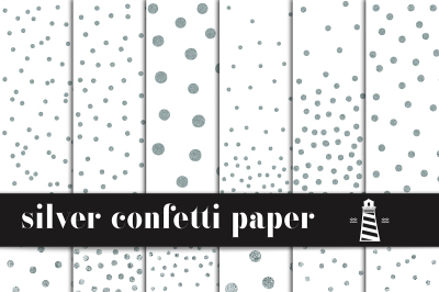 Silver Confetti Digital Paper
