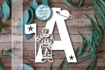 A Astronaut Letter SVG DXF PNG PDF JPG