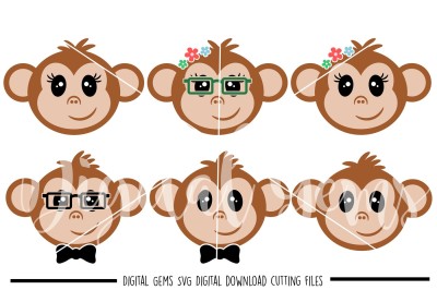 Monkey Face SVG / DXF / EPS / PNG Files