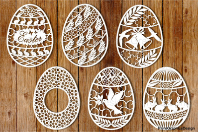 Easter eggs SVG files for Silhouette Cameo and Cricut.