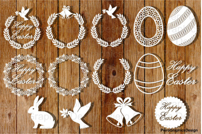 Easter elements SVG files for Silhouette Cameo and Cricut.