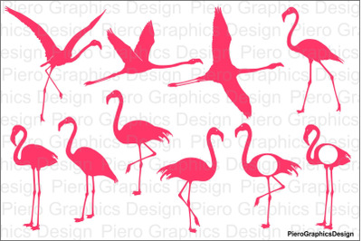 Flamingo SVG files for Silhouette Cameo and Cricut.