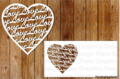 Heart with Love SVG files for Silhouette Cameo and Cricut.