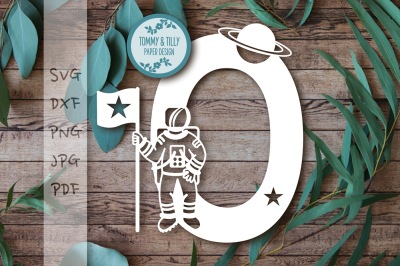 O Astronaut Letter SVG DXF PNG PDF JPG