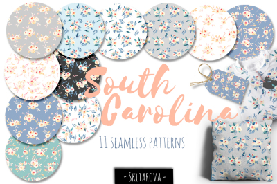 "South Carolina". 11 seamless patterns.