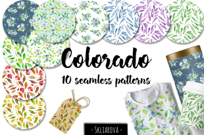 "Colorado". 10 seamless patterns.