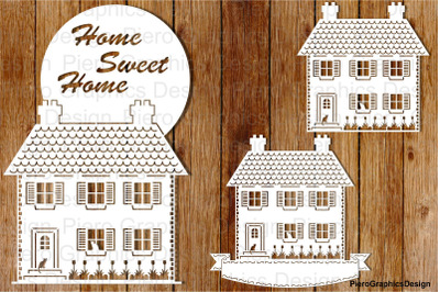 Home Sweet Home (2) SVG files for Silhouette Cameo and Cricut.