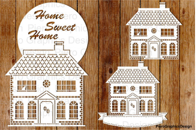 Home Sweet Home (3) SVG files for Silhouette Cameo and Cricut.