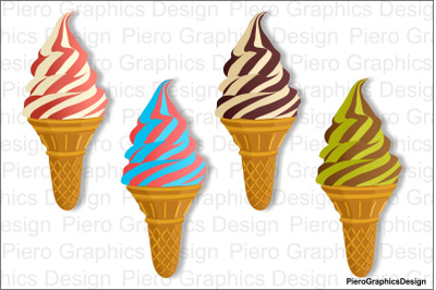 Ice cream clipart JPG files and PNG files.