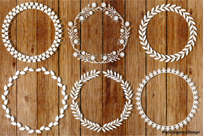 Leaf wreath 1 SVG cutting files for Silhouette Cameo and Cricut.