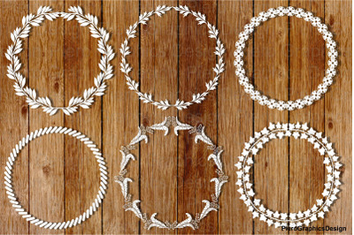 Leaf wreath 2 SVG cutting files for Silhouette Cameo and Cricut.