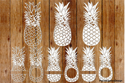 Pineapples SVG files for Silhouette Cameo and Cricut.