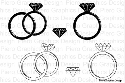 Diamond Ring SVG cutting files for Silhouette Cameo and Cricut.