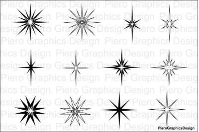 Stars and sparkles SVG files for Silhouette Cameo and Cricut.