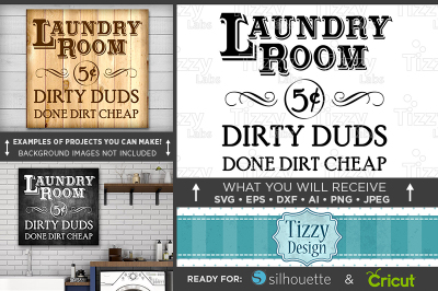 Rustic Laundry Room Sign SVG - Vintage Laundry Sign SVG File - 608