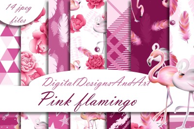 Flamingo digital paper
