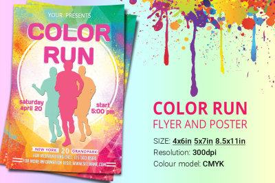 Color Run Flyer And Poster
