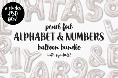 Pearl Foil Alphabet &amp; Numbers Balloon Bundle