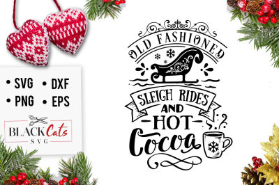 Old fashined sleigh rides SVG