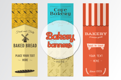 Bakery Banners & Seamless Patterns
