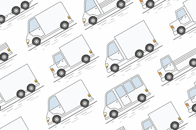 Delivery Van seamless pattern