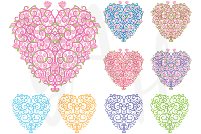 Rose Heart Clip Art