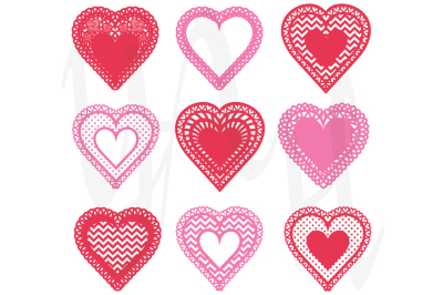 Heart Shaped Doilies Clip Art 