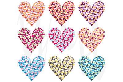 Rainbow Colorful Heart Shape Set