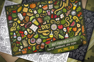 Diet Food Objects &amp; Elements Set