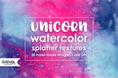 Unicorn Watercolor Splatter Textures
