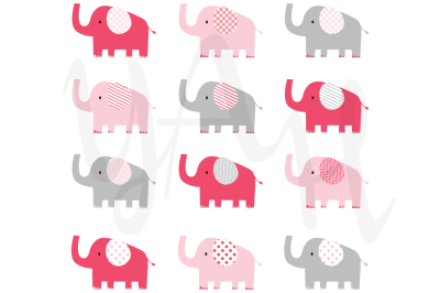 Cute Pink Elephant Pattern