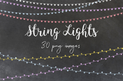 Chalkboard String Lights Clipart