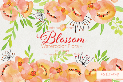 Blossom Watercolor Flora #32 - Individual Elements