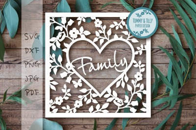 Family Heart Frame - SVG DXF PNG PDF JPG