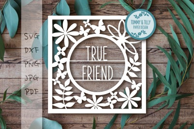 True Friend Round Frame - SVG DXF PNG PDF JPG