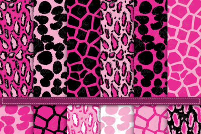 Pink Animal Print Digital paper