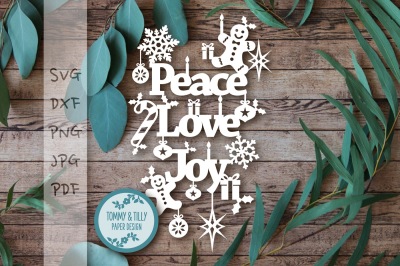 Peace Love Joy - SVG DXF PNG PDF JPG