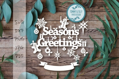 Seasons Greetings - SVG DXF PNG PDF JPG
