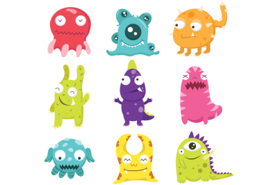 Cute Litter Monsters Clip Art 