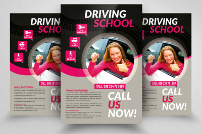 Driving Learning School Flyer Templates