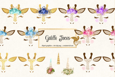 Giraffe Faces Clipart