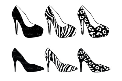 Women&#039;s high heel shoes SVG files for Silhouette Cameo and Cricut.