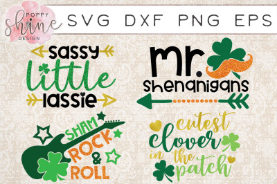 St. Patrick's Day Bundle of 4 SVG DXF PNG EPS Cutting Files