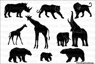 Wild Animals SVG files for Silhouette Cameo and Cricut.