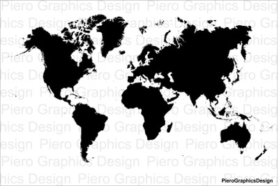 World map SVG file for Silhouette Cameo and Cricut.